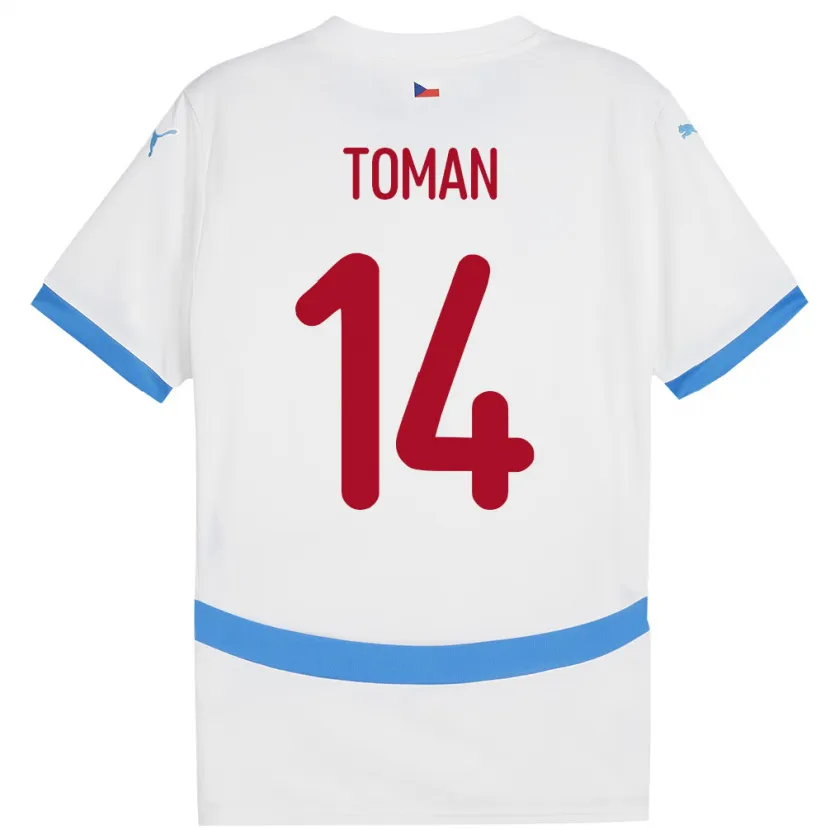 Danxen Män Tjeckien Zdenek Toman #14 Vit Bortatröja Matchtröjor 24-26 Tröjor T-Tröja
