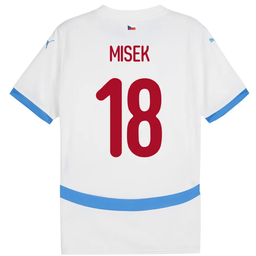 Danxen Män Tjeckien Stepan Misek #18 Vit Bortatröja Matchtröjor 24-26 Tröjor T-Tröja