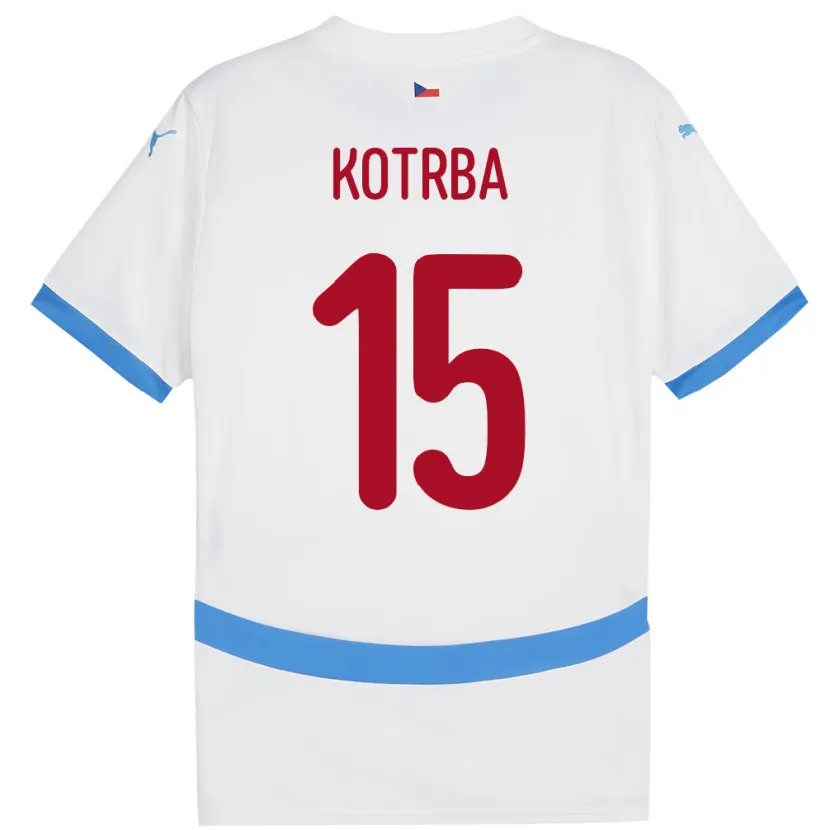 Danxen Män Tjeckien Damian Kotrba #15 Vit Bortatröja Matchtröjor 24-26 Tröjor T-Tröja