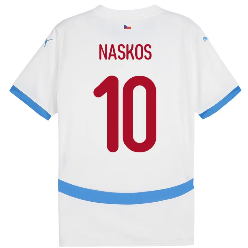 Danxen Män Tjeckien Marek Naskos #10 Vit Bortatröja Matchtröjor 24-26 Tröjor T-Tröja