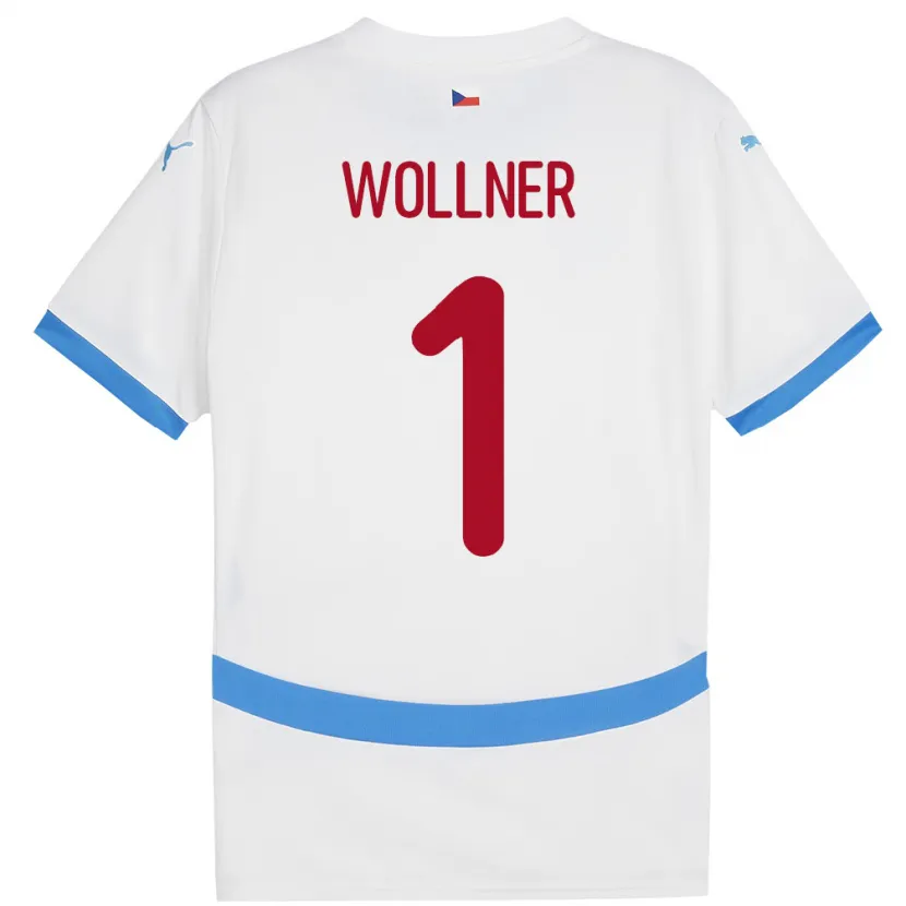 Danxen Män Tjeckien Vojtech Wollner #1 Vit Bortatröja Matchtröjor 24-26 Tröjor T-Tröja