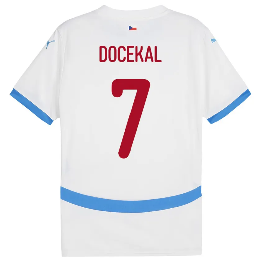 Danxen Män Tjeckien Tomas Docekal #7 Vit Bortatröja Matchtröjor 24-26 Tröjor T-Tröja