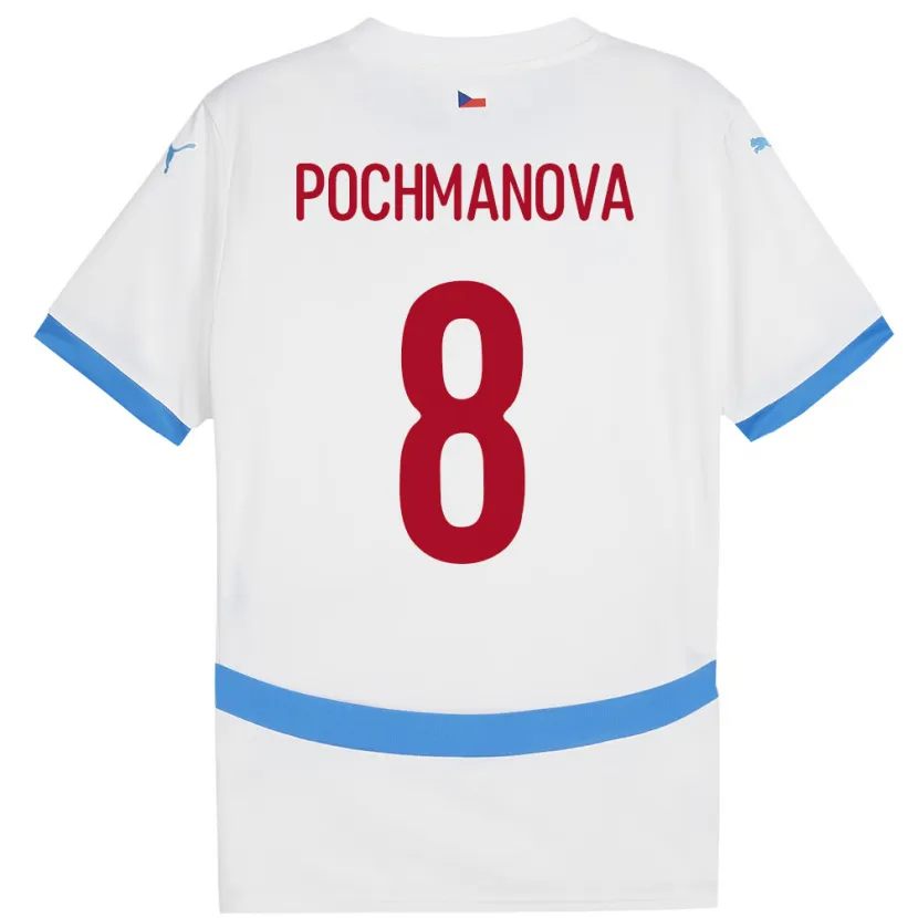 Danxen Män Tjeckien Aneta Pochmanová #8 Vit Bortatröja Matchtröjor 24-26 Tröjor T-Tröja