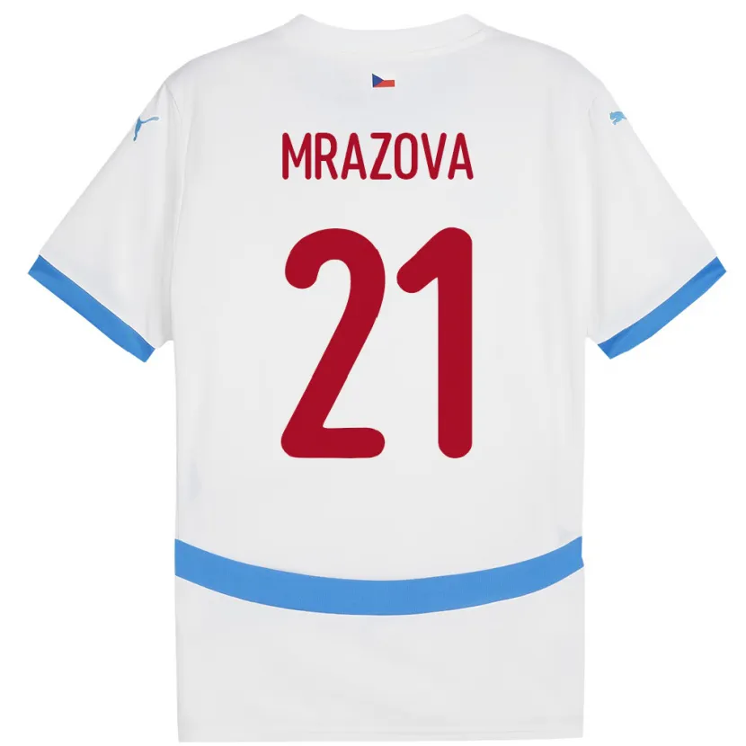 Danxen Män Tjeckien Miroslava Mrázová #21 Vit Bortatröja Matchtröjor 24-26 Tröjor T-Tröja