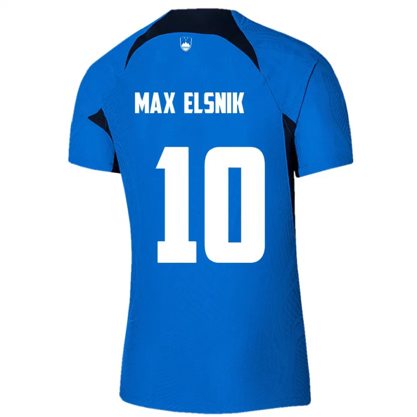 Danxen Män Slovenien Timi Max Elsnik #10 Blå Bortatröja Matchtröjor 24-26 Tröjor T-Tröja