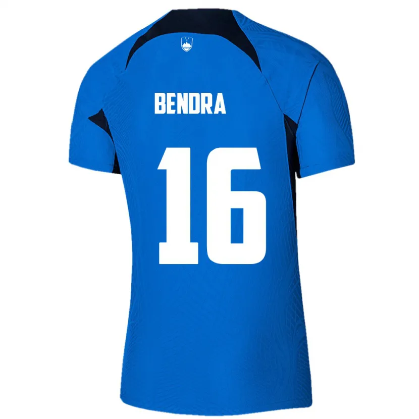 Danxen Män Slovenien Kristjan Bendra #16 Blå Bortatröja Matchtröjor 24-26 Tröjor T-Tröja