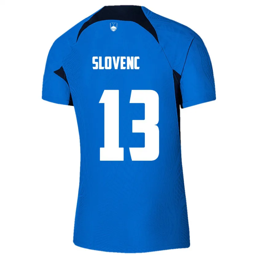 Danxen Män Slovenien Nejc Slovenc #13 Blå Bortatröja Matchtröjor 24-26 Tröjor T-Tröja