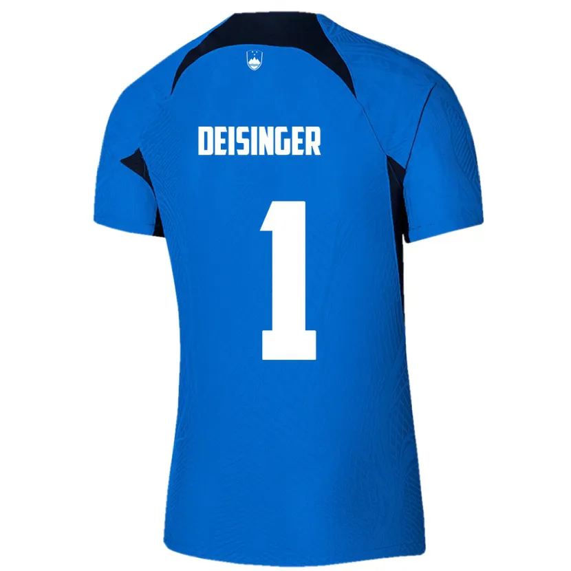 Danxen Män Slovenien Nik Deisinger #1 Blå Bortatröja Matchtröjor 24-26 Tröjor T-Tröja