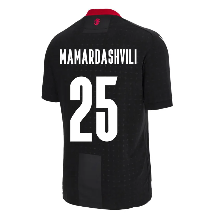Danxen Män Georgia Giorgi Mamardashvili #25 Svart Bortatröja Matchtröjor 24-26 Tröjor T-Tröja