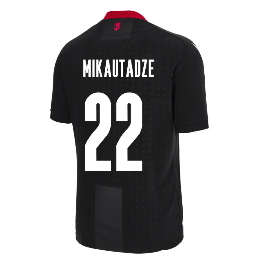 Danxen Män Georgia Georges Mikautadze #22 Svart Bortatröja Matchtröjor 24-26 Tröjor T-Tröja