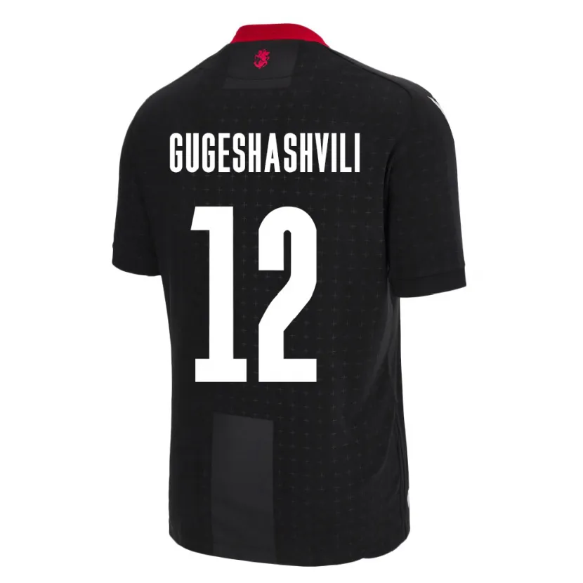 Danxen Män Georgia Luka Gugeshashvili #12 Svart Bortatröja Matchtröjor 24-26 Tröjor T-Tröja