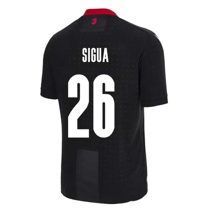 Danxen Män Georgia Gabriel Sigua #26 Svart Bortatröja Matchtröjor 24-26 Tröjor T-Tröja