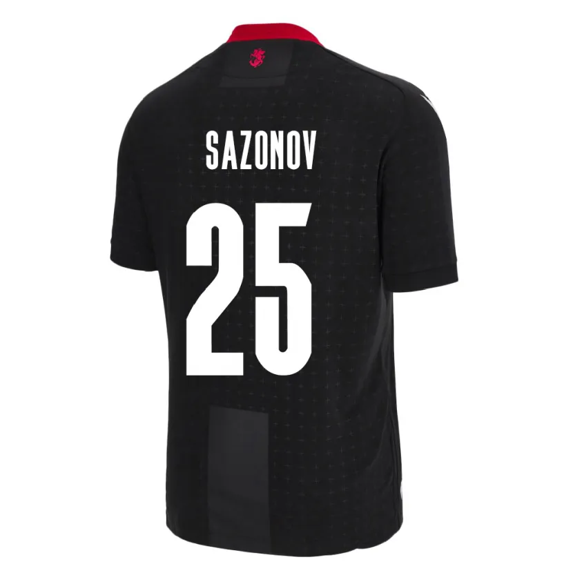 Danxen Män Georgia Saba Sazonov #25 Svart Bortatröja Matchtröjor 24-26 Tröjor T-Tröja