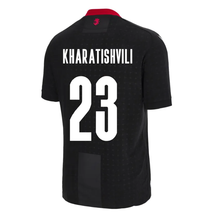 Danxen Män Georgia Luka Kharatishvili #23 Svart Bortatröja Matchtröjor 24-26 Tröjor T-Tröja