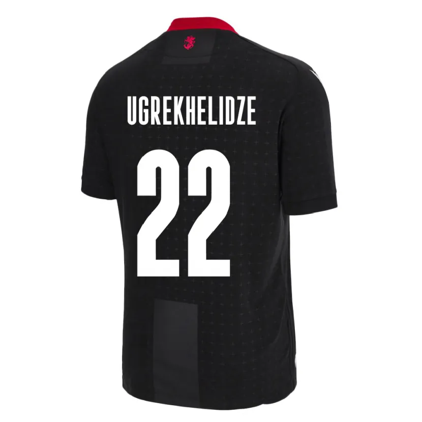 Danxen Män Georgia Nikoloz Ugrekhelidze #22 Svart Bortatröja Matchtröjor 24-26 Tröjor T-Tröja
