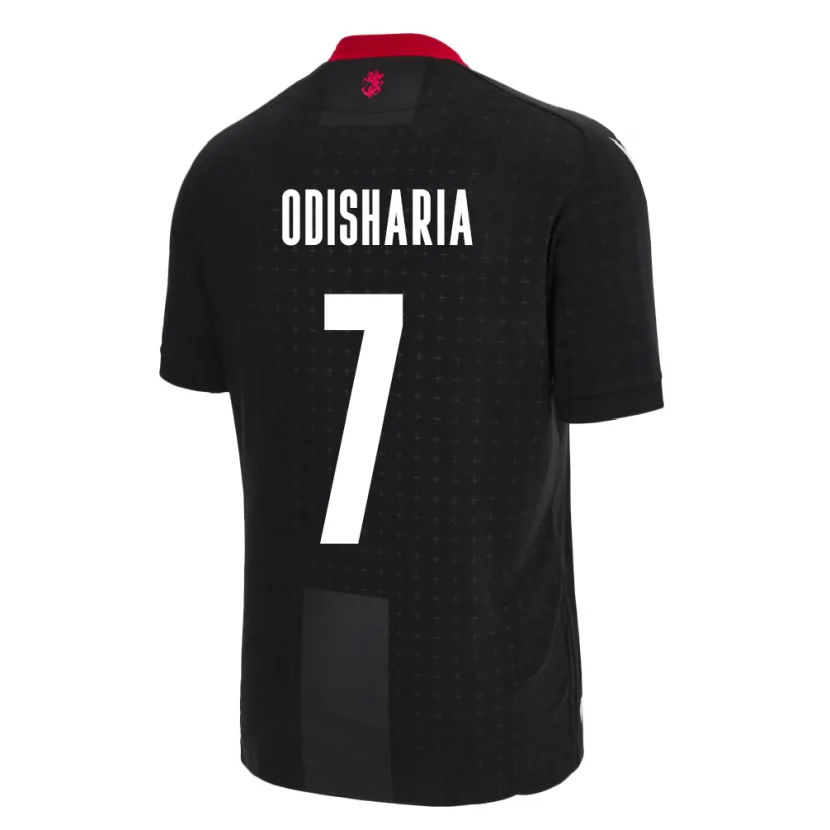 Danxen Män Georgia Lasha Odisharia #7 Svart Bortatröja Matchtröjor 24-26 Tröjor T-Tröja