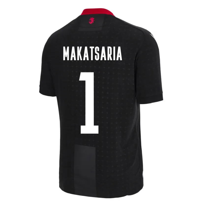 Danxen Män Georgia Mikheil Makatsaria #1 Svart Bortatröja Matchtröjor 24-26 Tröjor T-Tröja