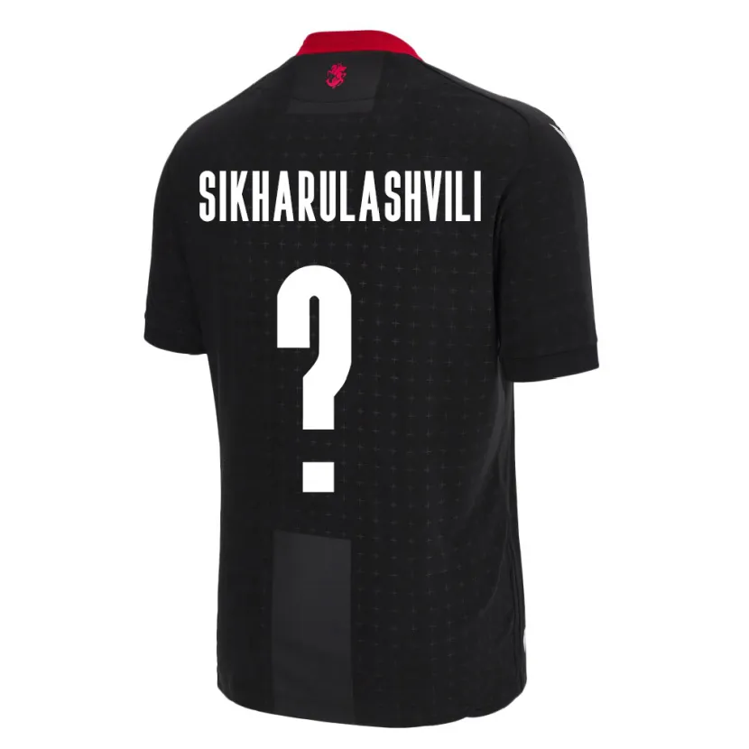 Danxen Män Georgia Nika Sikharulashvili #0 Svart Bortatröja Matchtröjor 24-26 Tröjor T-Tröja