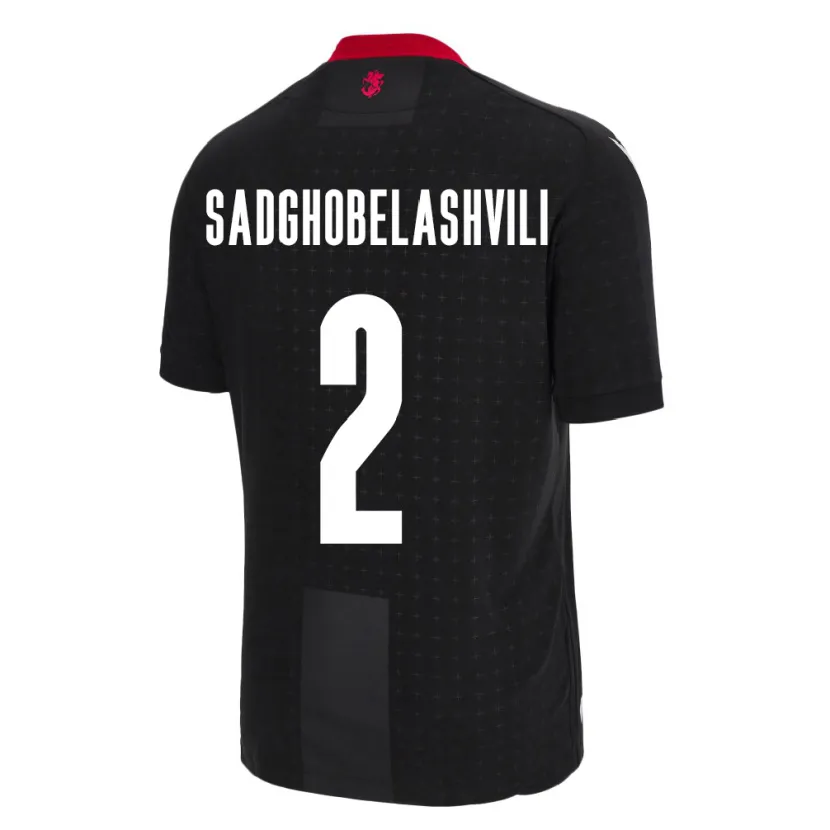 Danxen Män Georgia Gela Sadghobelashvili #2 Svart Bortatröja Matchtröjor 24-26 Tröjor T-Tröja
