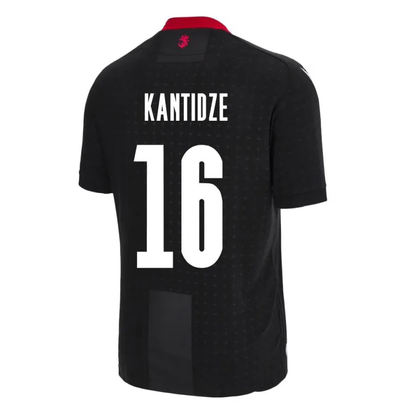 Danxen Män Georgia Nikoloz Kantidze #16 Svart Bortatröja Matchtröjor 24-26 Tröjor T-Tröja