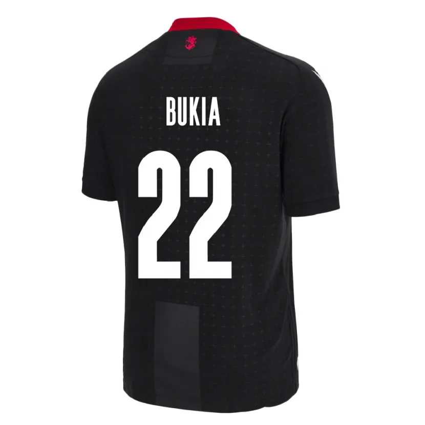 Danxen Män Georgia Davit Bukia #22 Svart Bortatröja Matchtröjor 24-26 Tröjor T-Tröja