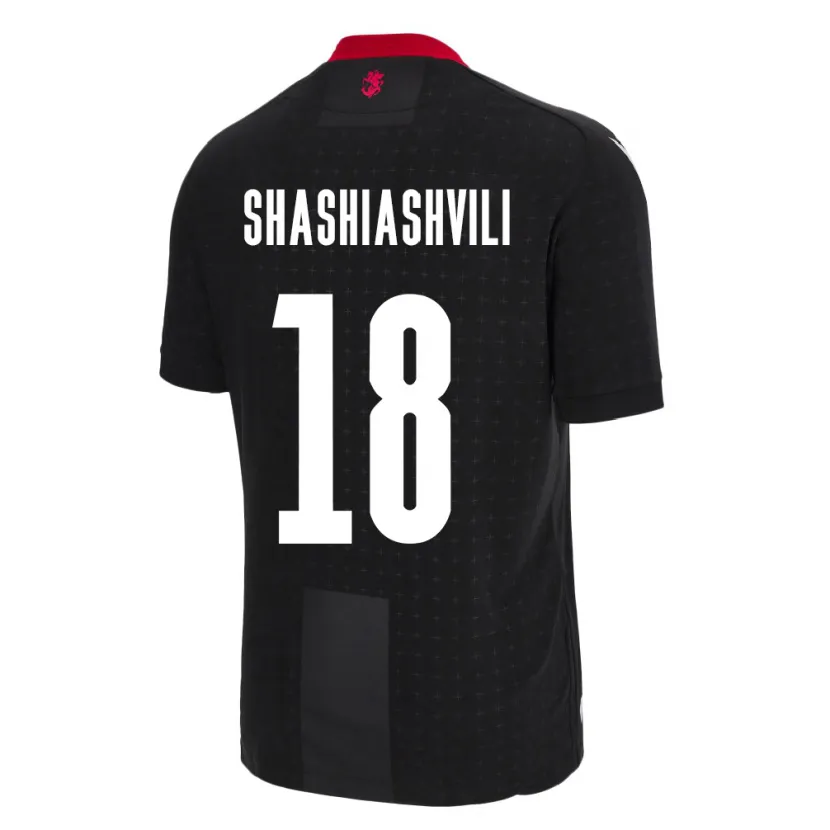 Danxen Män Georgia Luka Shashiashvili #18 Svart Bortatröja Matchtröjor 24-26 Tröjor T-Tröja