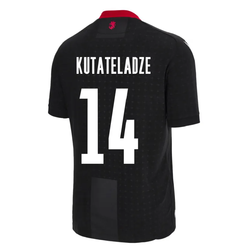 Danxen Män Georgia Alexandre Kutateladze #14 Svart Bortatröja Matchtröjor 24-26 Tröjor T-Tröja