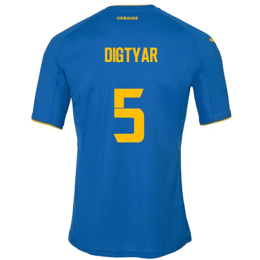 Danxen Män Ukraina Kyrylo Digtyar #5 Blå Bortatröja Matchtröjor 24-26 Tröjor T-Tröja