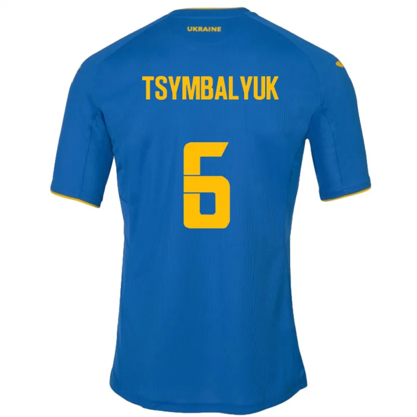 Danxen Män Ukraina Maksym Tsymbalyuk #6 Blå Bortatröja Matchtröjor 24-26 Tröjor T-Tröja