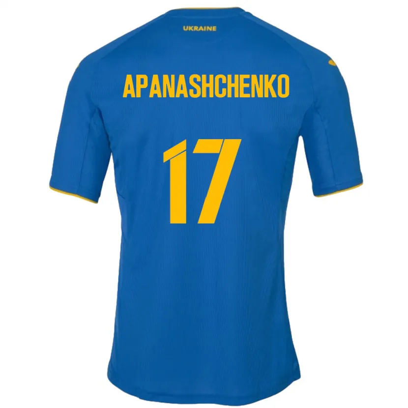 Danxen Män Ukraina Daryna Apanashchenko #17 Blå Bortatröja Matchtröjor 24-26 Tröjor T-Tröja