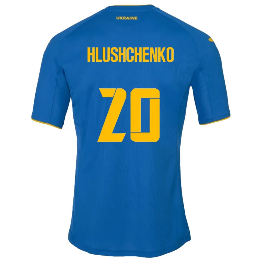 Danxen Män Ukraina Inna Hlushchenko #20 Blå Bortatröja Matchtröjor 24-26 Tröjor T-Tröja