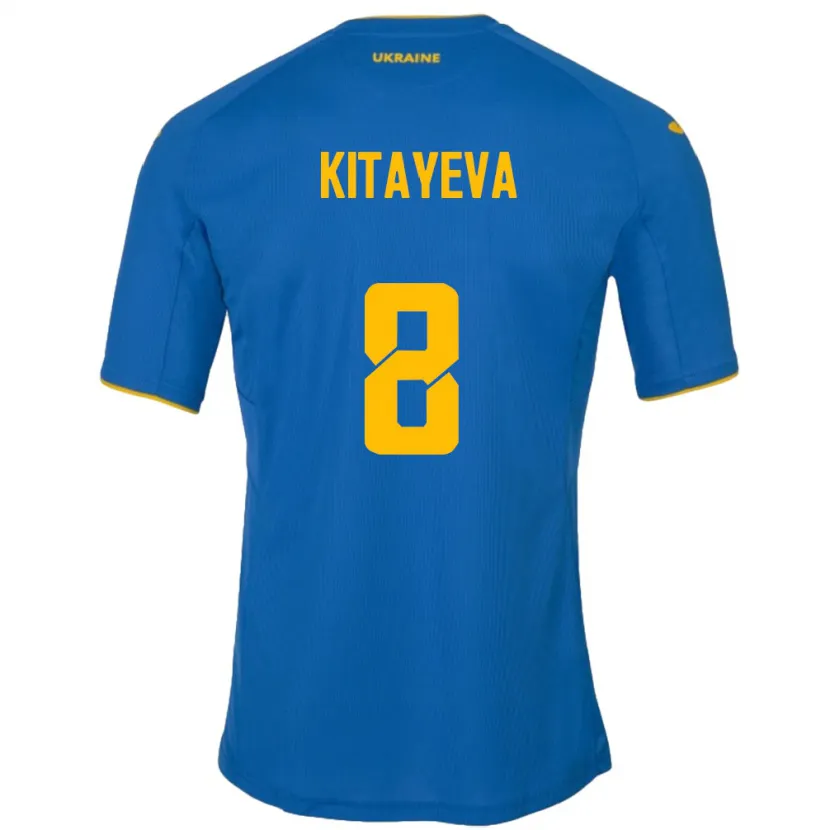 Danxen Män Ukraina Tetyana Kitayeva #8 Blå Bortatröja Matchtröjor 24-26 Tröjor T-Tröja