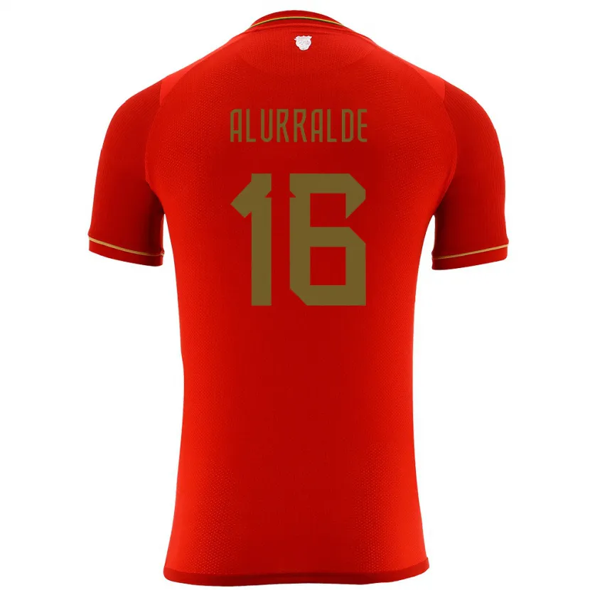Danxen Män Bolivia Samantha Alurralde #16 Röd Bortatröja Matchtröjor 24-26 Tröjor T-Tröja