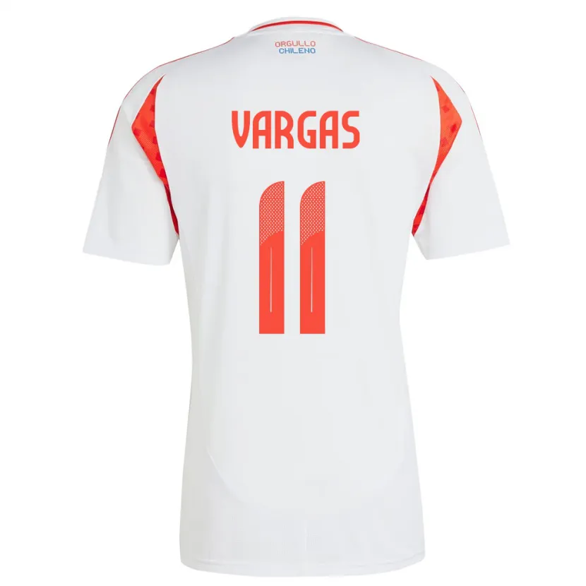 Danxen Män Chile Eduardo Vargas #11 Vit Bortatröja Matchtröjor 24-26 Tröjor T-Tröja