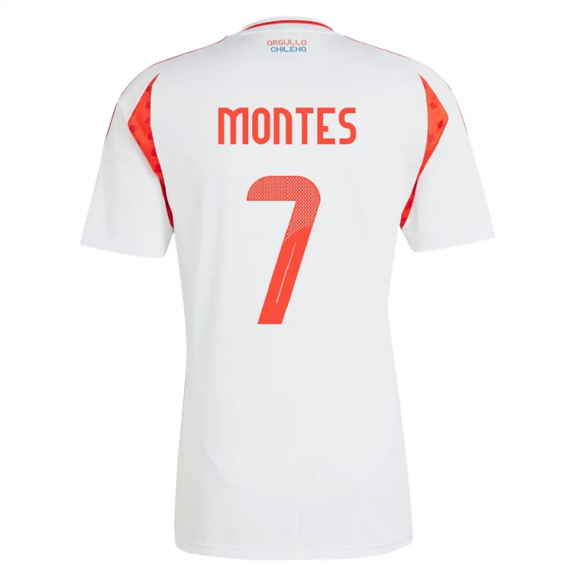 Danxen Män Chile Clemente Montes #7 Vit Bortatröja Matchtröjor 24-26 Tröjor T-Tröja