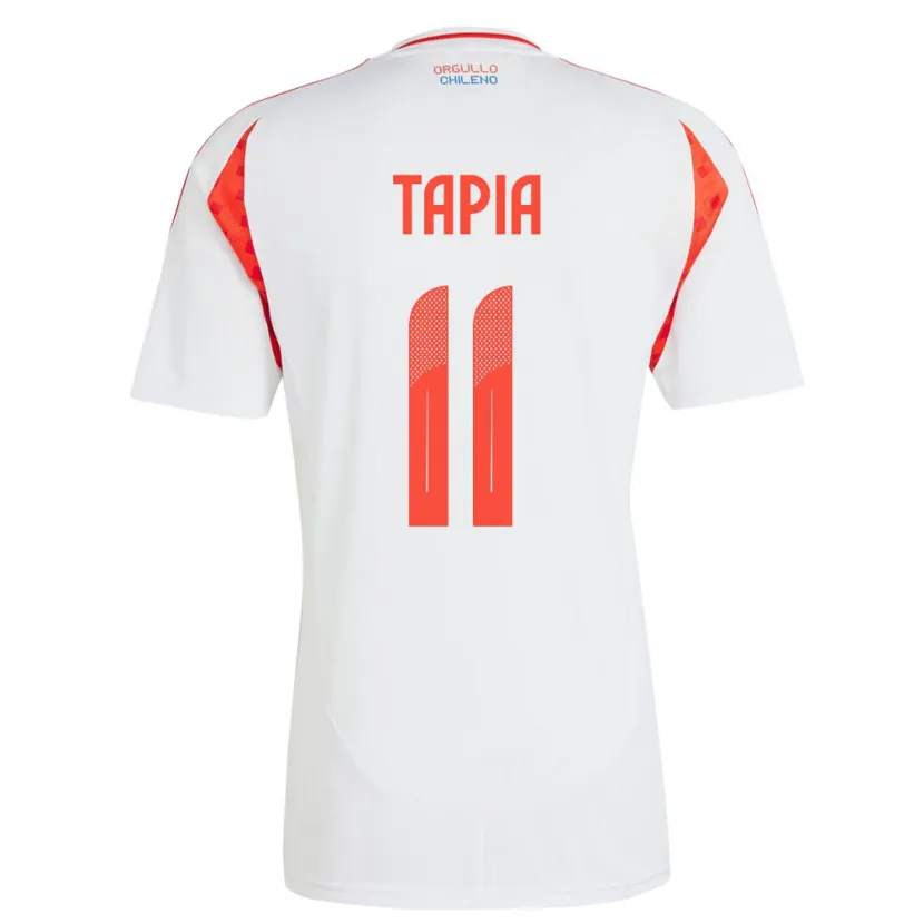 Danxen Män Chile Gonzalo Tapia #11 Vit Bortatröja Matchtröjor 24-26 Tröjor T-Tröja