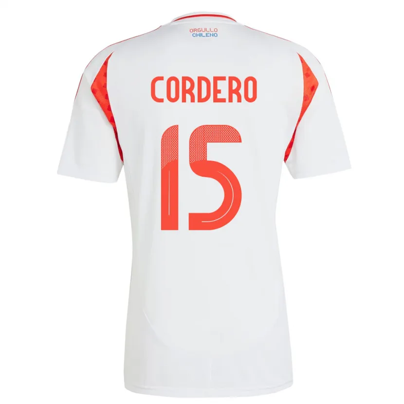 Danxen Män Chile Renato Cordero #15 Vit Bortatröja Matchtröjor 24-26 Tröjor T-Tröja