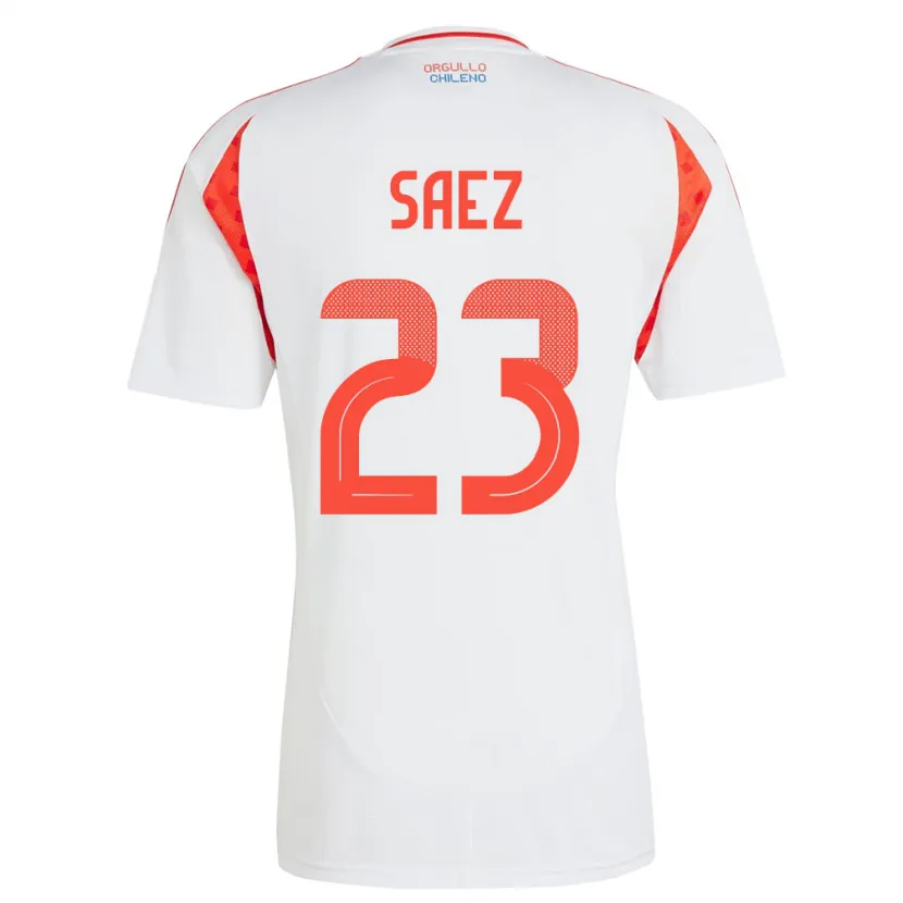 Danxen Män Chile Ignacio Sáez #23 Vit Bortatröja Matchtröjor 24-26 Tröjor T-Tröja
