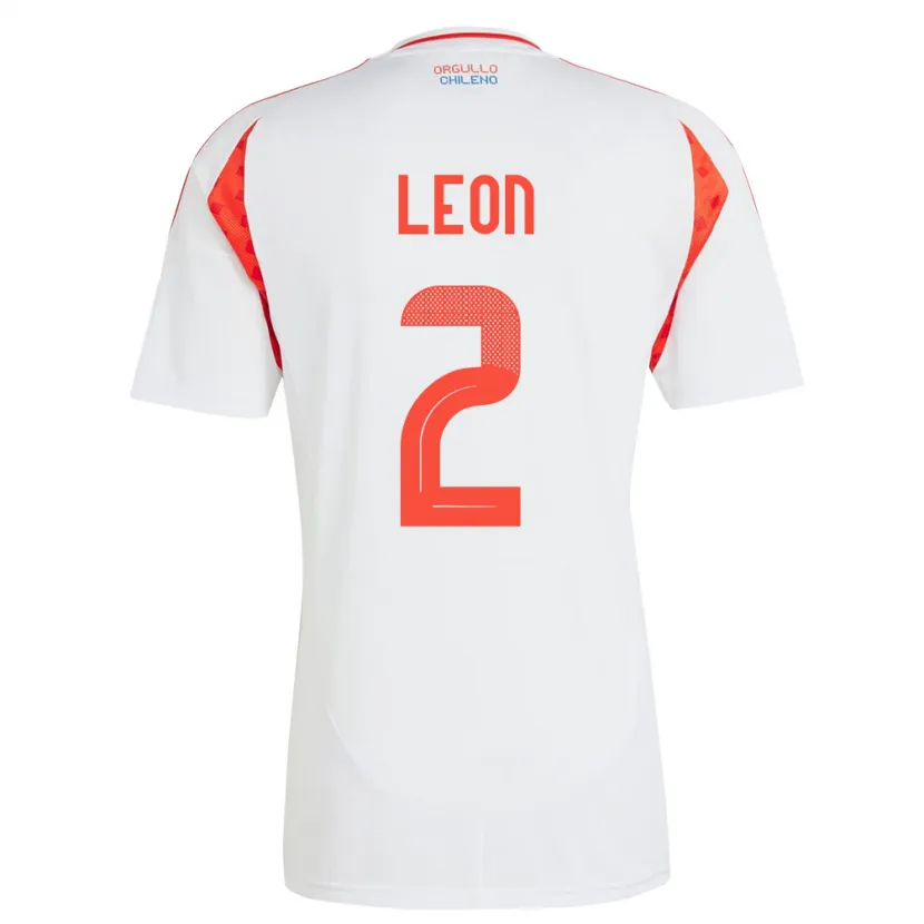 Danxen Män Chile Maicol León #2 Vit Bortatröja Matchtröjor 24-26 Tröjor T-Tröja