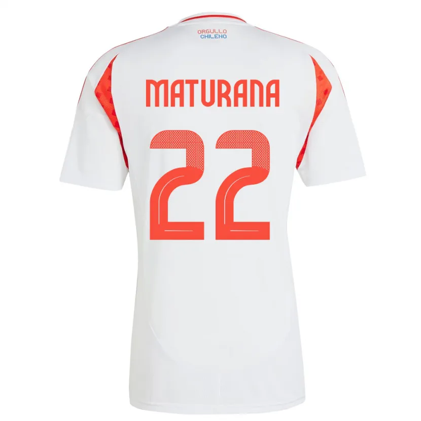 Danxen Män Chile Martín Maturana #22 Vit Bortatröja Matchtröjor 24-26 Tröjor T-Tröja
