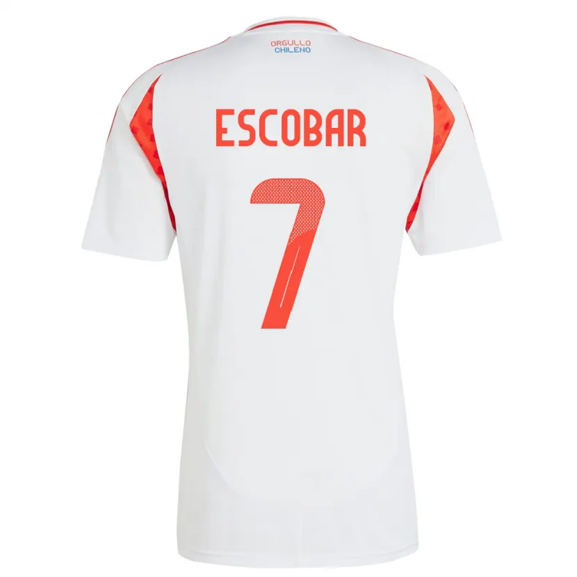 Danxen Män Chile Bastián Escobar #7 Vit Bortatröja Matchtröjor 24-26 Tröjor T-Tröja