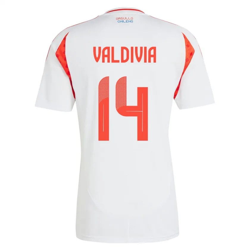 Danxen Män Chile Felipe Valdivia #14 Vit Bortatröja Matchtröjor 24-26 Tröjor T-Tröja
