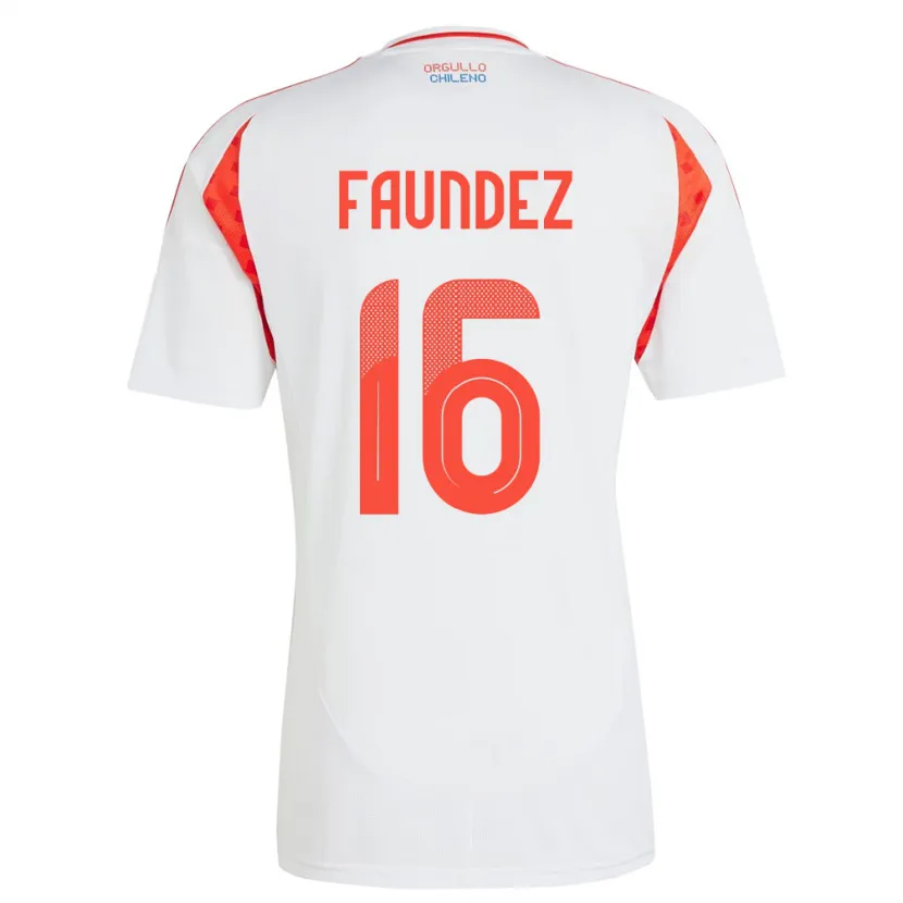 Danxen Män Chile Felipe Faúndez #16 Vit Bortatröja Matchtröjor 24-26 Tröjor T-Tröja
