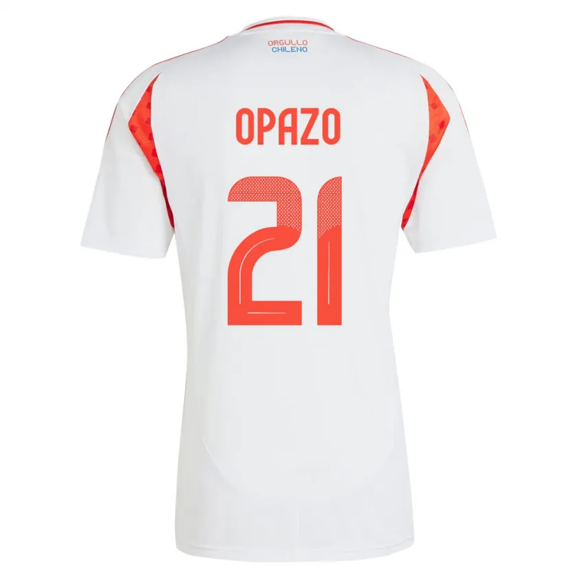 Danxen Män Chile Diego Opazo #21 Vit Bortatröja Matchtröjor 24-26 Tröjor T-Tröja