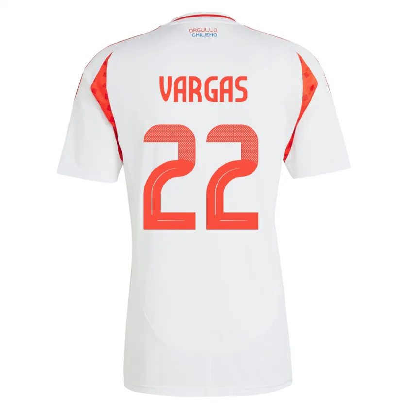 Danxen Män Chile Diego Vargas #22 Vit Bortatröja Matchtröjor 24-26 Tröjor T-Tröja