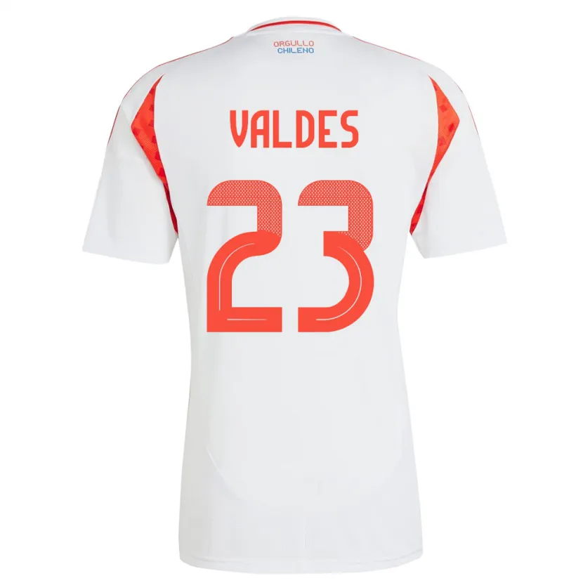 Danxen Män Chile Francisco Valdés #23 Vit Bortatröja Matchtröjor 24-26 Tröjor T-Tröja