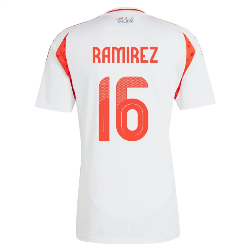 Danxen Män Chile Vicente Ramírez #16 Vit Bortatröja Matchtröjor 24-26 Tröjor T-Tröja