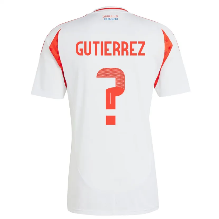 Danxen Män Chile Felipe Gutierrez #0 Vit Bortatröja Matchtröjor 24-26 Tröjor T-Tröja