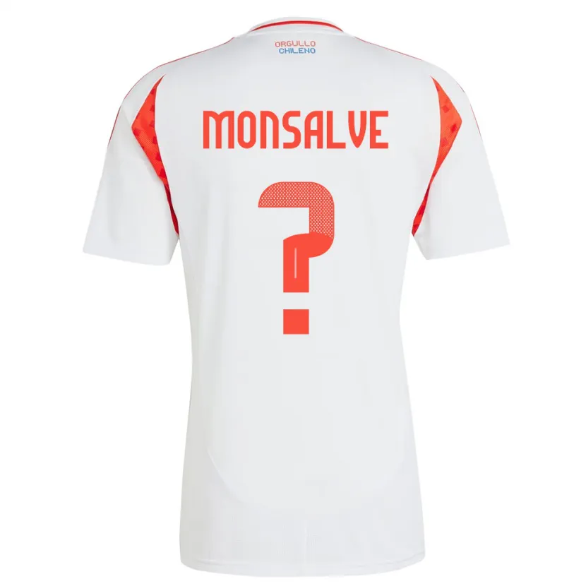 Danxen Män Chile Gaspar Monsalve #0 Vit Bortatröja Matchtröjor 24-26 Tröjor T-Tröja