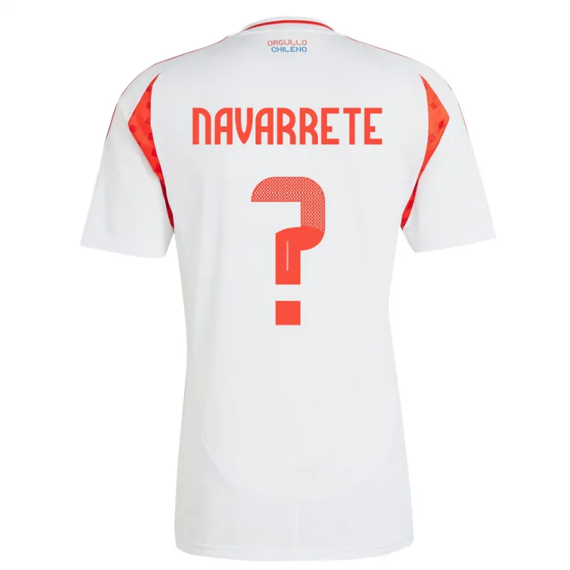 Danxen Män Chile Sebastián Navarrete #0 Vit Bortatröja Matchtröjor 24-26 Tröjor T-Tröja